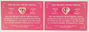 The Heart Cross Medal Holy Apostle St. Jude Lot of 2 Vintage Pendant Charm PA178 - Picture 1 of 1
