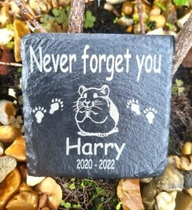 Personalised Pet Hamster Slate stone grave marker Memorial remembrance plaque