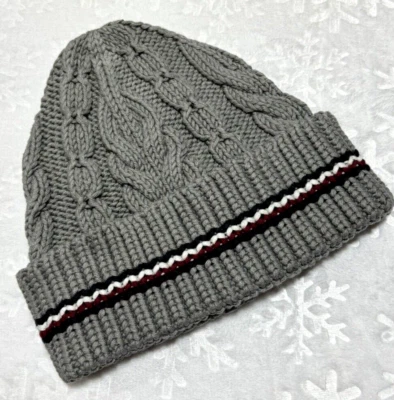 NUEVO CON ETIQUETAS Tommy Hilfiger GORRO OZZIE Puño GRIS PLATEADO Gorra Tejido Grueso MEZCLA DE ALGODÓN Hombres Foto 1 de 4