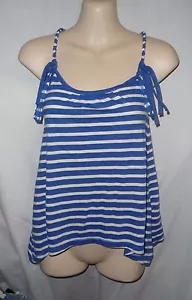 Blusa Abercrombie Azul y Blanco a Rayas Racerback Alto-Bajo Sin Top Niñas Pequeña - Imagen 1 de 5