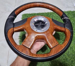 rare FABULOUS Wood Leather Steering Wheel - Picture 1 of 24