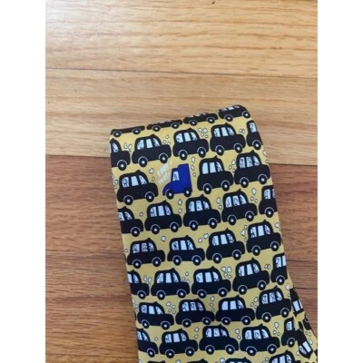 Corbata de seda Fox & Chave amarilla/automática con toot toot azul camión hecha en Inglaterra-58"lo Foto 1 de 3