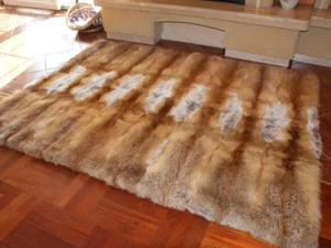 Oryginalny dywan z futra czerwonego lisa futro pokrowiec futro koc futro futro narzuta 130x200cm LIS - Zdjęcie 1 z 4