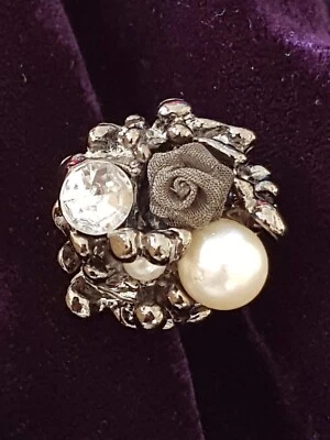 Luxury Big HighQ Freshwater Pearl Boutique Ring Vintage Natural Stone UK Seller - Image 1 of 4