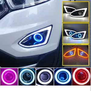 For Ford Edge 2015-2018 LED Daytime Running Light DRL Angel Eyes Halo Fog Lamps - Picture 1 of 18