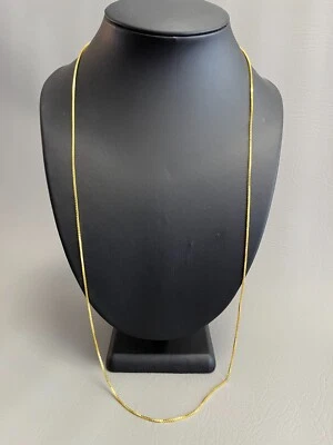 SHARP!! STAMPED 18K GOLD FILLED 1.6mm BOX CHAIN 30" LONG FITS PENDANT NECKLACE - Image 1 of 4