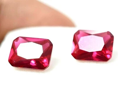 5.30 Ct Natural Red Ruby Pair For Jewelry GGL Certified (8 x 7 mm) Treated Gems - Image 1 of 4