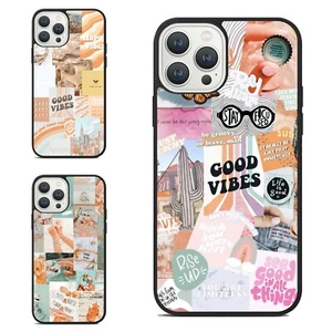 Collage good vibes only Anti scratch Cover For iPhone SE XS XR Max 5 6 7 8 Plus - Picture 1 of 25