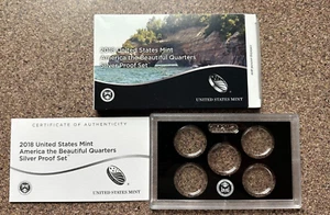 Empty 2018 U.S. Mint Silver Proof Set Cell, BOX and COA * NO COINS * - Picture 1 of 1