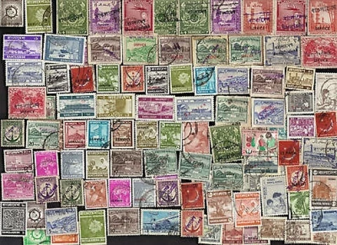 100 All Different BANGLADESH Including PAKISTAN OVERPRINTS Cover