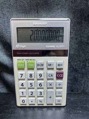 Sharp Elsimate EL-334T 10-Digit Solar/Battery Tax Calculator for Business Use - Image 1 of 4