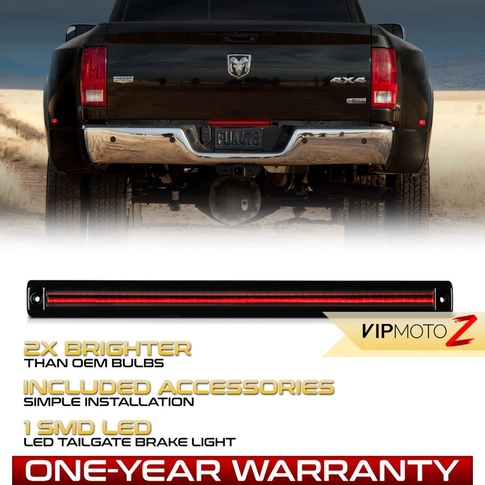 LED Smoke Dually Tail Gate Braking Light For 06-2016 Ram 3500 Dual Rear Wheel Foto 1 de 4