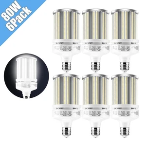 6-Pack 320W Eq. LED Bulb 440-Chip Corn Light E39 11500lm 80W Corn Cob Bulb Light - Picture 1 of 12