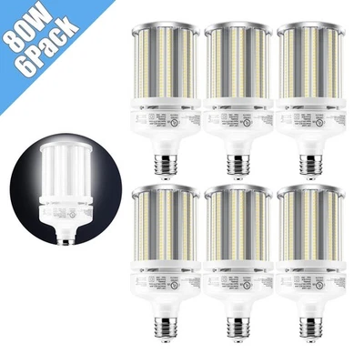 6-Pack 320W Eq. LED Bulb 440-Chip Corn Light E39 11500lm 80W Corn Cob Bulb Light - Image 1 of 4