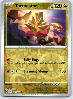 Turtonator Uncommon SV08: Surging Sparks Reverse Holo 137/191 NM - Image 1 of 2