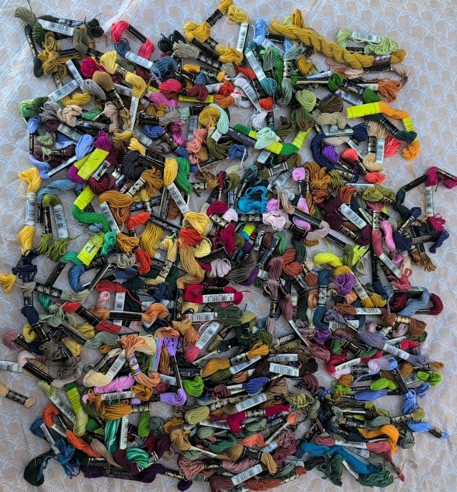 Embroidery Floss Large Lot 200+ Skeins All Colors DMC Cotton New & Used - Image 1 of 4