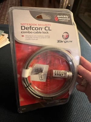 Targus Defcon CL 6.5 Ft Laptop / Notebook Combo Cable Lock NEW & SEALED - Image 1 of 4