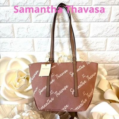 Samantha Thavasa Graffiti Canvas Tote Bag Small Pink Cotton Unused - Image 1 of 4