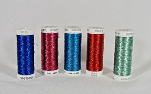 5 Spools Sew-ology European Colorful Metallic Machine Embroidery Thread - Picture 1 of 6