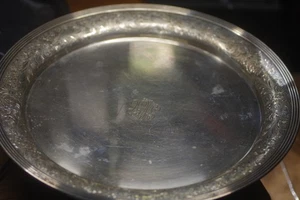 Wallace & Sons 12" vassoio rotondo in argento sterling #1518 508 grammi 17,9 once, BELLO! - Foto 1 di 9