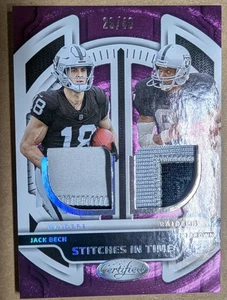 2025 Certified Jack Bech Tim Brown Stitches In Time Dual Patch 29/40 Raiders - Bild 1 von 1