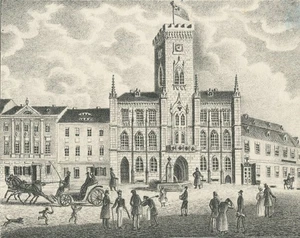 GREIZ - Gesamtansicht Rathaus - Lithographie 1843 - Picture 1 of 2