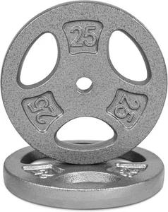 CAP Barbell Standard 1-Inch Grip Weight Plates 25 lbs Plate Pack (x2), Gray - Picture 1 of 7