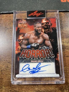 2025 Leaf Metal Halloween Deontay Wilder Horror! Gold Vinyl Auto 1/1 Boxing - Picture 1 of 2