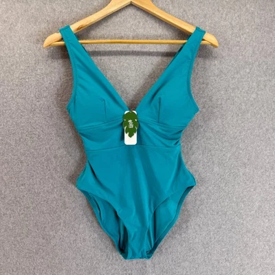 Tommy Bahama Palm Modern OTS V Neck One Piece Swimsuit Size 4 Aqua Dream NWT - Image 1 of 4