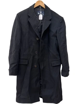 Aquascutum London Black Wool Overcoat Size M for Men T2350 NVR827 - Image 1 of 4