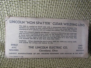 Vintage LINCOLN "NON SPLATTER" Clear Welding Lens ~ Set of 2 in Original Package - Picture 1 of 12