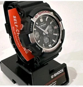 Orologio Casio G-Shock Uomo Solar World Time Resina Nera 50mm GAS100-1A - Foto 1 di 17