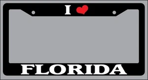 Black License Plate Frame I Heart Florida Auto Accessory 1251 - Picture 1 of 1