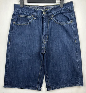 Vintage Ecko Unltd Herren 32 blau gelb bestickt Jeansshorts - Bild 1 von 9