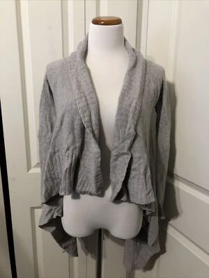 Cárdigan Bebe Gris Sólido Cascada Mezcla de Lana Abierta Manga Larga Talla S Foto 1 de 4