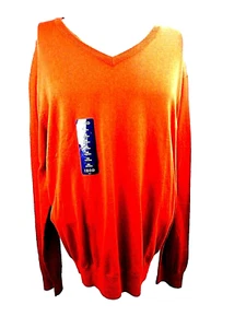Suéter Pullover Izod Para Hombre Talla XXL Field House Mezcla Algodón Naranja Cuello en V   - Imagen 1 de 12