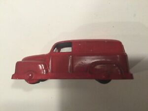 Vintage 1950's Tootsie Toy Chevy Delivery Panel Van, 4" Red