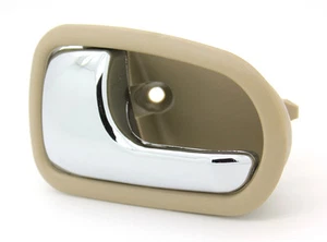 New Tan & Chrome Inside Door Handle LH / FOR 1996-03 MAZDA PROTEGE & 1993-97 626 - Picture 1 of 2