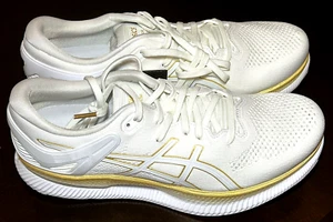 ASICS Men's Size 9.5 MetaRide Running Shoes White/Pure Gold Sneaker Comfort New - Picture 1 of 8