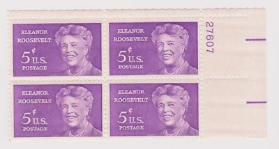 Scott # 1236 Eleanor Roosevelt Issue MNH Block of 4 stamps - Image 1 of 2