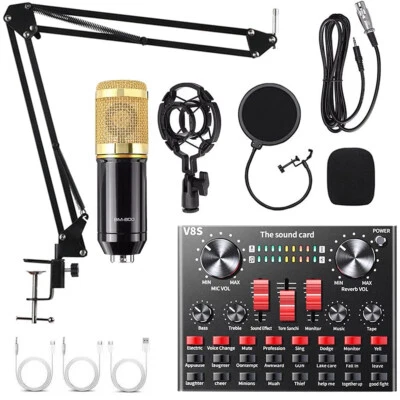 Home Studio Recording Kit Podcast Music Mixer Equipment Condenser Microphone Set - Image 1 of 4