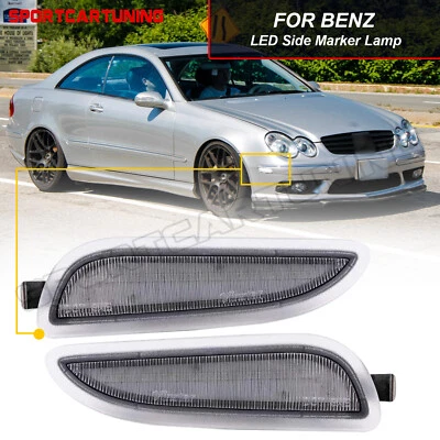 White LED Front Side Marker Light For 03-09 Mercedes-Benz W209 CLK500 CLK320 AMG - Image 1 of 4