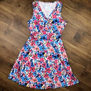 Guberry Women Sz S Blue Pink Sleeveless Floral Dress *Read - Picture 1 of 10