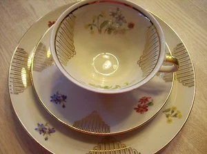VINTAGE BAVARIA 3 PC TEA CUP SET - NUMBER 13- TOTAL ELEGANCE!!! - Picture 1 of 4