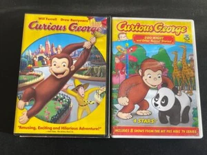 2 CHILDREN'S DVD MOVIES CURIOUS GEORGE & CURIOUS GEORGE ZOO NIGHT & OTHER STORIE - Imagen 1 de 1