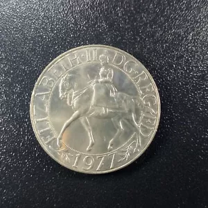 Elizabeth.II DG.REG FD 1977 coin - Commemorative Queen Elizabeth Silver Jubilee - Foto 1 di 3