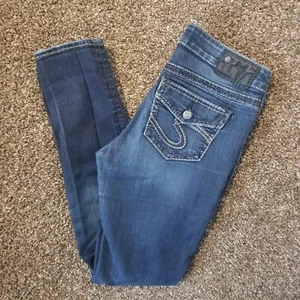 Silver Suki Super Skinny Womens Size W29/L31 Low Rise Denim Blue Jeans - Picture 1 of 12