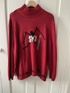 Tommy Hilfiger Woman Ladies Sweater Size 3x Red Ski Sweater New With Tags - Picture 1 of 5