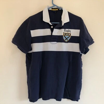 Camisa masculina clássica de rugby Ralph Lauren 100% algodão tamanho GRANDE - Imagem 1 de 4