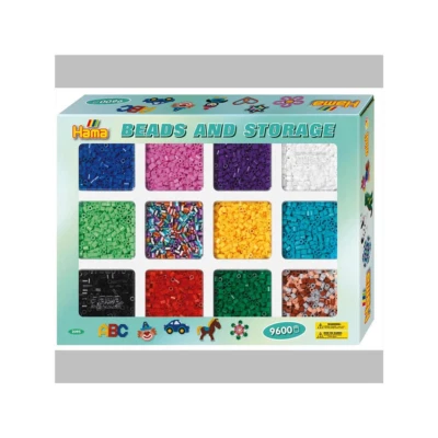 HAMA PERLEN Hama 2095 Midi Bügelperlen Set SORTIERBOX 9600 Perlen Box Steckperlen Beads